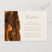 Burnt Orange Gold Agate Ivory Wedding Reception Begleitkarte (Vorderseite)