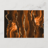 Burnt Orange Gold Agate Ivory Wedding Reception Begleitkarte (Rückseite)