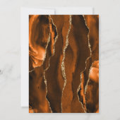 Burnt Orange Gold Agate Marble Save the Date Card Einladung (Rückseite)