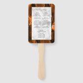 Burnt Orange Gold Agate Marble Wedding Program Fächer (Rückseite)