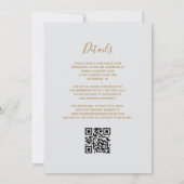 Burnt Orange Gold Agate Pale Gray QR Code Wedding Einladung (Rückseite)