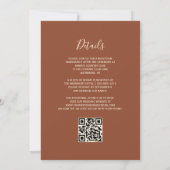 Burnt Orange Gold Agate Rust QR Code Hochzeit Einladung (Rückseite)