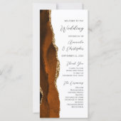 Burnt Orange Gold Agate Wedding Program (Vorderseite)