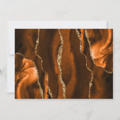 Burnt Orange Gold Aquamarin Blue Wedding Einladung (Rückseite)