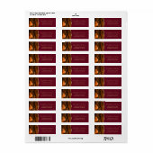 Burnt Orange Gold Burgundy Wedding Rücksendeadress (Vorne)