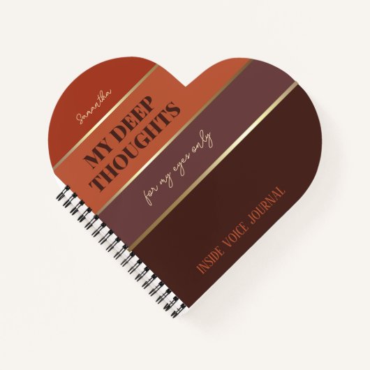 Burnt Orange Gold Elegante Gold Pocket Journal Notizblock (Vorderseite)