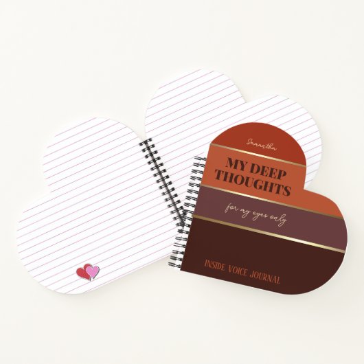 Burnt Orange Gold Elegante Gold Pocket Journal Notizblock (Innenseite)