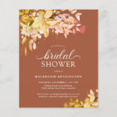 Burnt Orange Gold Floral Brautparty (Vorderseite)