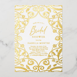 Burnt Orange Gold Foil Bläschen Brautparty Folieneinladung