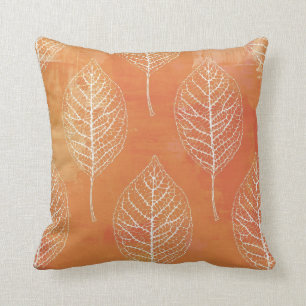 Burnt Orange Golden Fall Botanisches Leaf Kissen