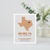 Burnt Orange Gone South, Y'all Moving Postkarte (Stehend Vorderseite)