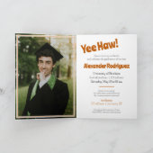 Burnt Orange Grad Cap Cowboy Boot Arrangement Einladung (Innenseite)