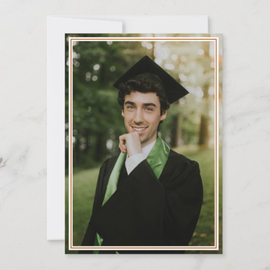 Burnt Orange Grad Cap Cowboy Boot Arrangement Einladung (Rückseite)