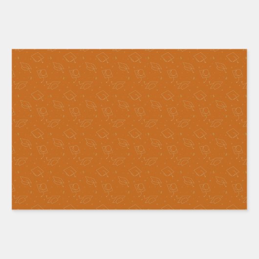 Burnt Orange Graduation Cap Toss Geschenkpapier Set (Vorderseite 2)
