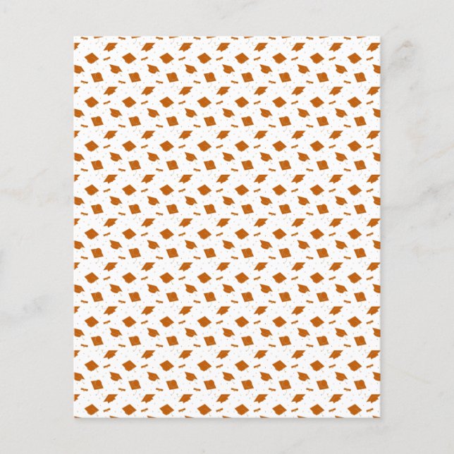 Burnt Orange Graduation Cap Toss Scrapbook Paper (Vorderseite)