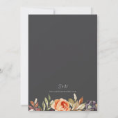 Burnt Orange Gray Fall Wasserfarbe Blumenzehen Einladung (Rückseite)