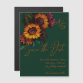 Burnt Orange Green Elegant Wedding Save the Date Magnetkarte (Vorne/Hinten)