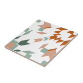 Burnt Orange Green White Aztec Geometric Tribal Fliese (Seite)