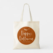 Burnt Orange Happy Halloween Brush Calligraphy Tragetasche (Rückseite)