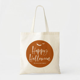 Burnt Orange Happy Halloween Brush Calligraphy Tragetasche