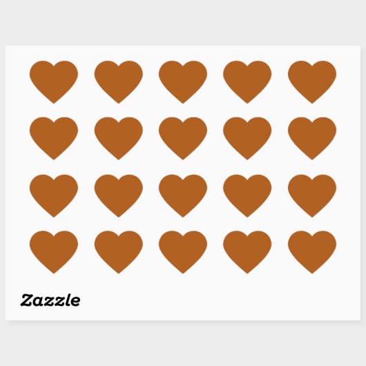Burnt Orange Heart Sticker (Blatt)