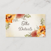 Burnt Orange Herbst Details zur Blumenhochzeit Begleitkarte (Vorderseite)
