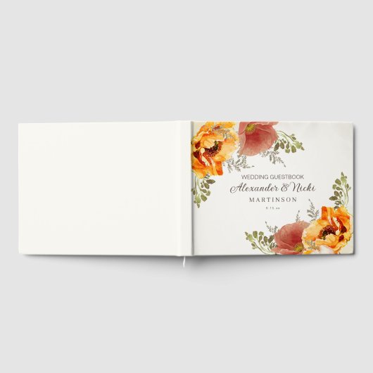 Burnt Orange Herbsthochzeit Gästebuch (Voll)