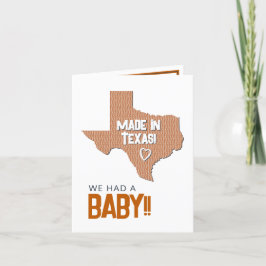 Burnt Orange Herringbone Made in Texas Foto Baby Ankündigung