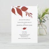 Burnt Orange Hochzeit im Herbst Einladung (Stehend Vorderseite)