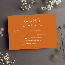 Burnt Orange Hochzeitreaktion UAWG Mitteilungskarte