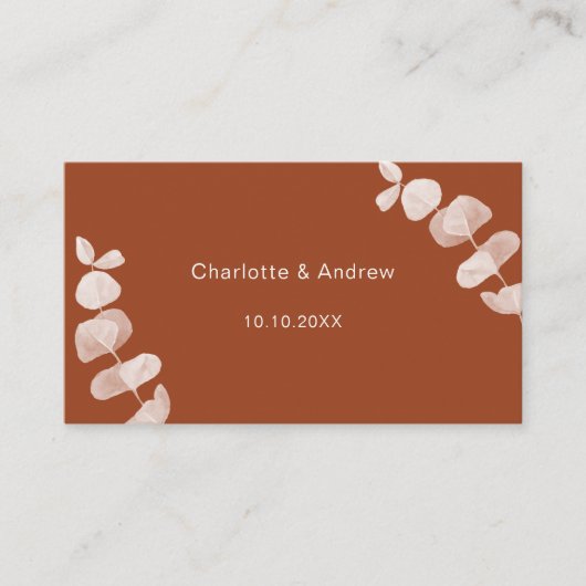 Burnt orange Hochzeitungs-Antwort-Website QR-Code  Begleitkarte (Vorderseite)