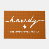 Burnt Orange Howdy Hahnentrittmuster Fußmatte (Vorderseite)