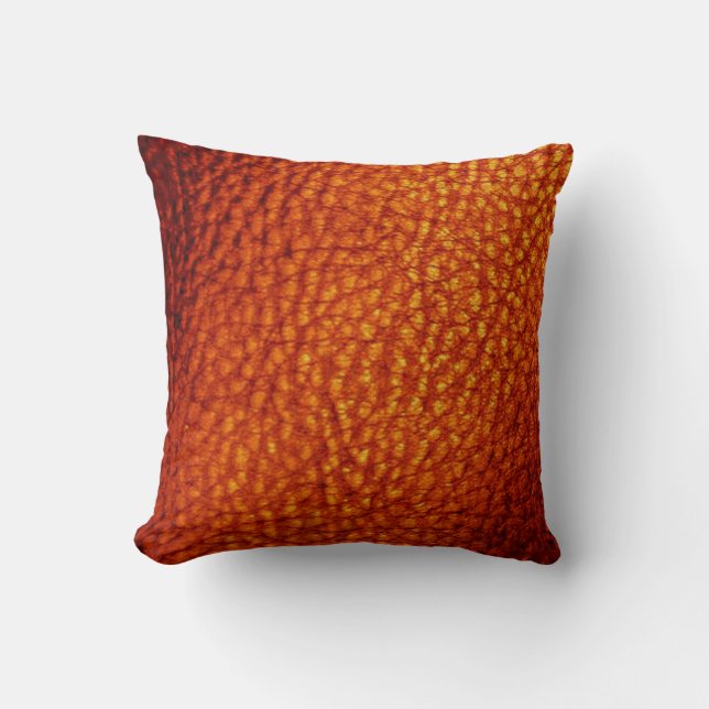 Burnt Orange Imitat Leder Kissen (Vorderseite)