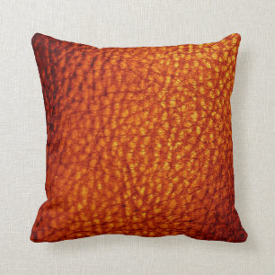 Burnt Orange Imitat Leder Kissen