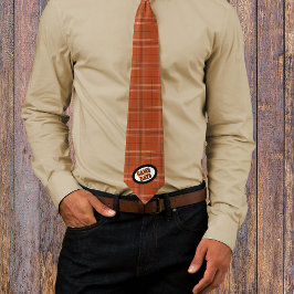 Burnt Orange Kariert Pattern Game Day Neck Tie Krawatte