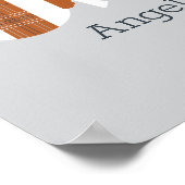 Burnt Orange Kariert Rattle Longhorn Baby Foto Pos Poster (Ecke)