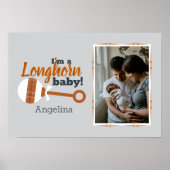 Burnt Orange Kariert Rattle Longhorn Baby Foto Pos Poster (Vorne)