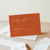 Burnt Orange Kindly Reply Wedding RSVP Karte