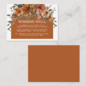 Burnt Orange Kupfer florale Hochzeit wünschen gut Begleitkarte (Vorne/Hinten)