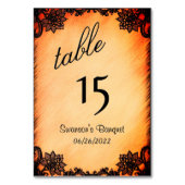 Burnt Orange Lace Table Number  Tischnummer (Vorderseite)