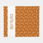 Burnt Orange Lacrosse White Sticks Gemustert Fleecedecke (Vorderseite (Horizontal))
