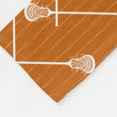 Burnt Orange Lacrosse White Sticks Gemustert Fleecedecke (Ecke)
