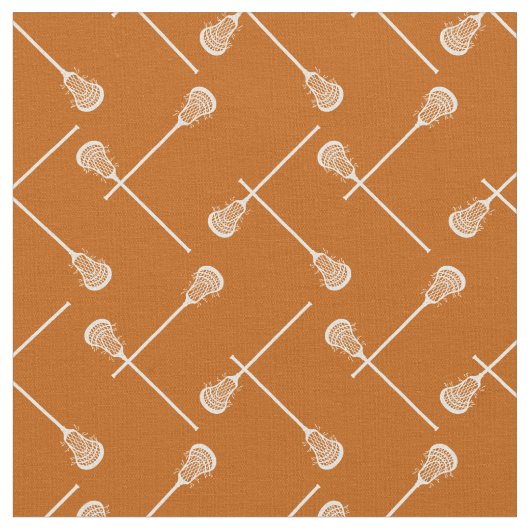 Burnt Orange Lacrosse White Sticks Gemustert Stoff (Nahaufnahme)