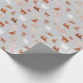 Burnt Orange & Light Gray Gemusterte Longhorns Geschenkpapier (Ecke)