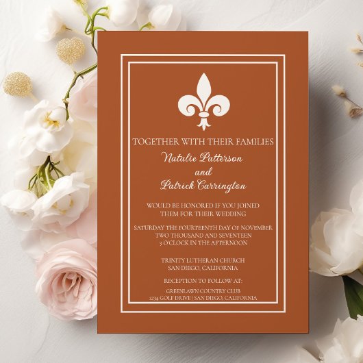 Burnt Orange Lilie Wedding Einladung