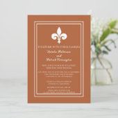 Burnt Orange Lilie Wedding Einladung (Stehend Vorderseite)