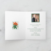 Burnt Orange Lilies Stylish Floral Wedding Einladung (Innenseite)