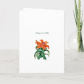 Burnt Orange Lilies Stylish Floral Wedding Einladung (Rückseite)