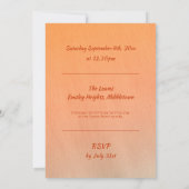 Burnt Orange Line-Art-Blätter Ombré Herbsthochzeit Einladung (Rückseite)