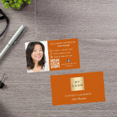 Burnt orange Logo Foto Qr Code Social Media Visitenkarte
